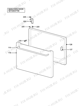 Взрыв-схема плиты (духовки) Parkinson Cowan CMCC50WN2 - Схема узла H10 Main Oven Door (large)